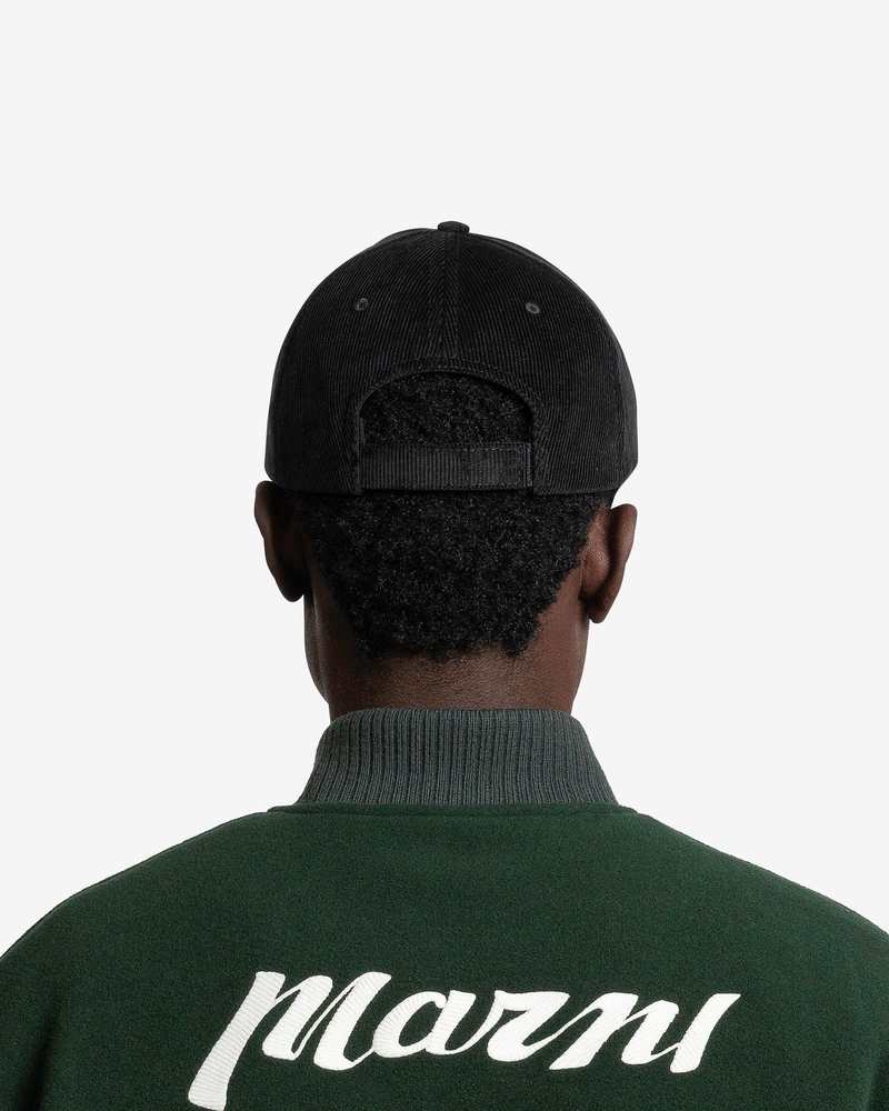 ★MARNI★ Logo Ball Cap Black CLZC0108QSUAC00500N99 CLZC0108 Black organic gabardine baseball cap with embroidered logo