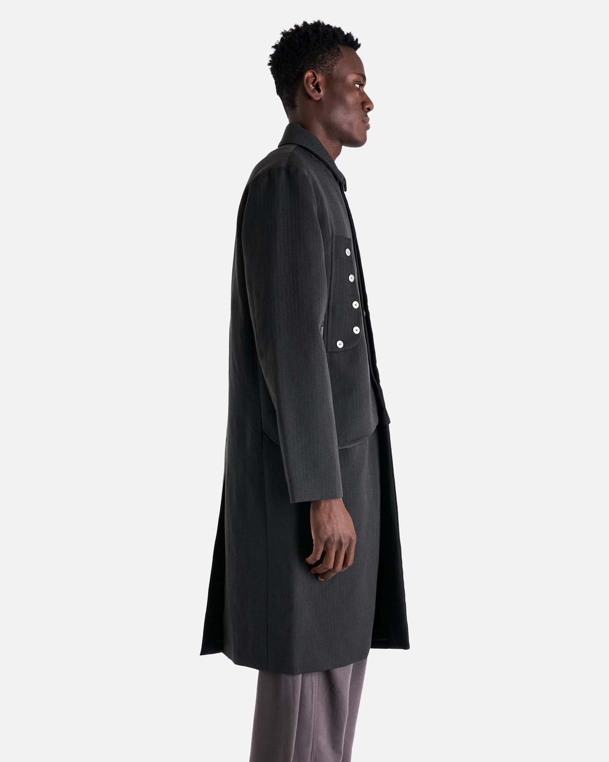 Omar Afidi　Draped Layer Coat　19AW Omar Afidi Draped Layer Coat 19AW Omar Afidi/Draped Layer