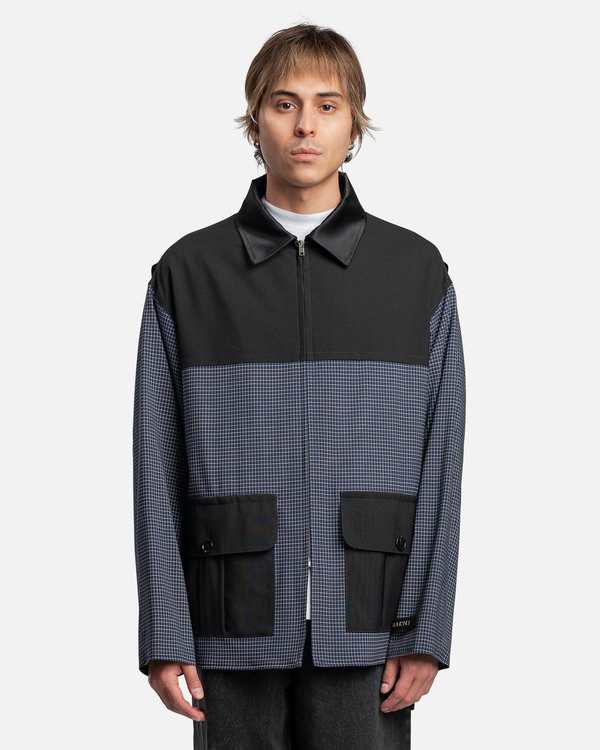 Marni Stretch Wool Fresco Check Jacket - Light Navy | Garmentory