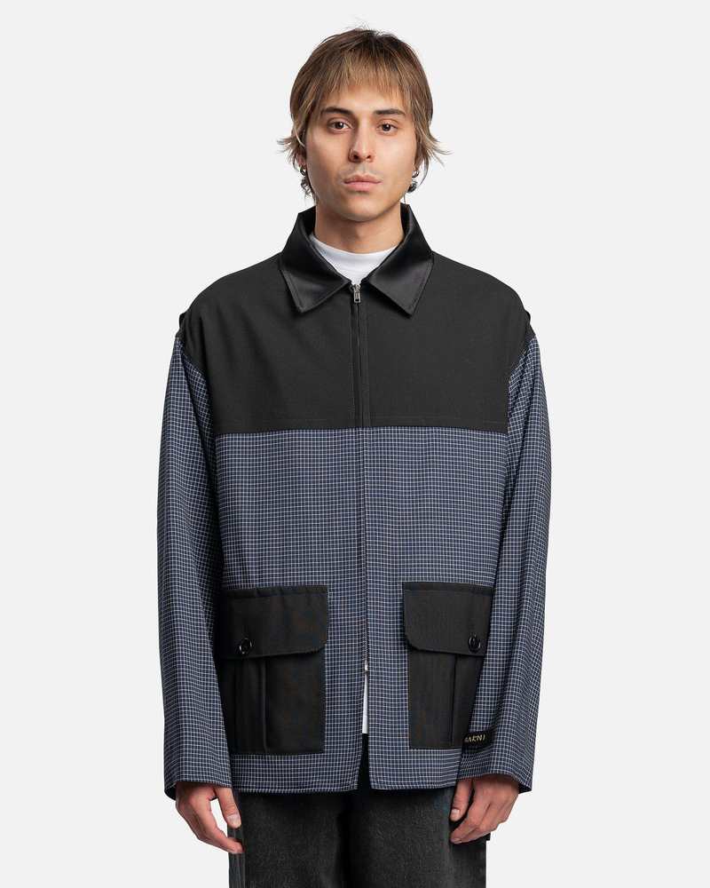 ジャケット・アウター MARNI Spring Shirts Jacket Marni Stretch Wool Fresco Check Jacket - Light Navy | Garmentory