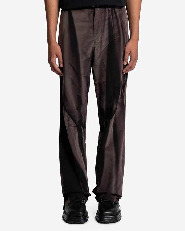 JiyongKim Sun Bleached Belted Straight Trousers - Black Nylon