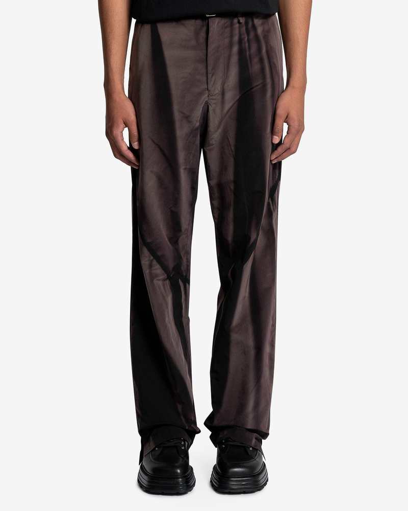 JiyongKim Sun Bleached Belted Straight Trousers - Black Nylon 