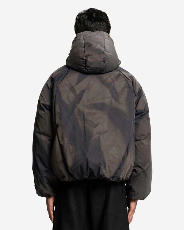JiyongKim Cotton Sun Bleached Draped Down Jacket - Dark Grey