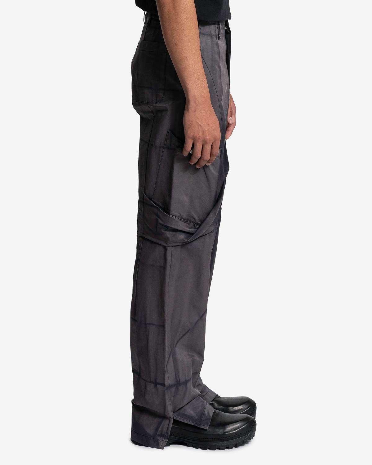 JiyongKim Sun Bleached Draped Pocket Trousers - Grey