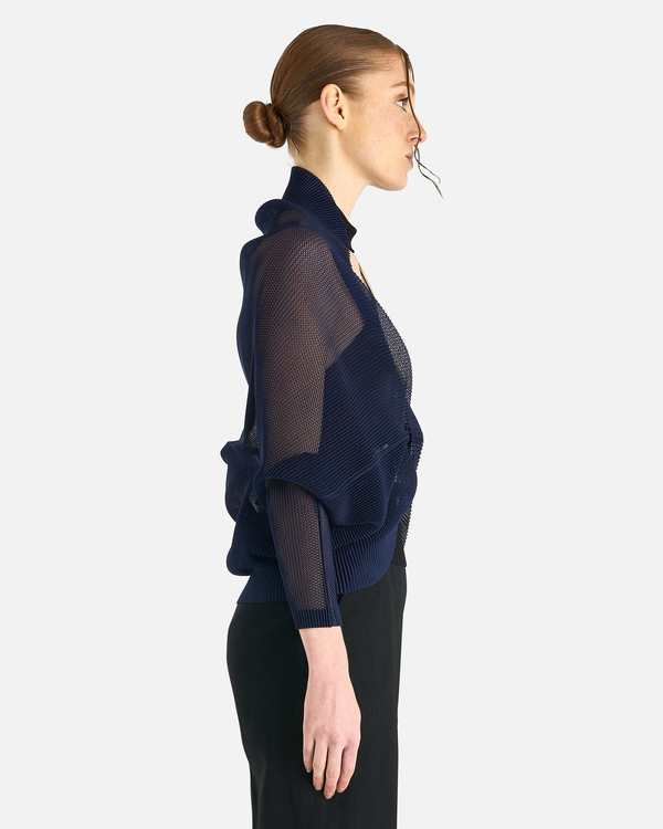Pleats Please by Issey Miyake Tatami August Cardigan - Dark Navy