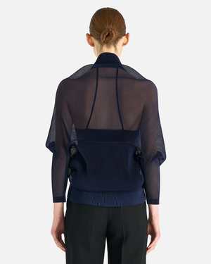 Pleats Please by Issey Miyake Tatami August Cardigan - Dark Navy