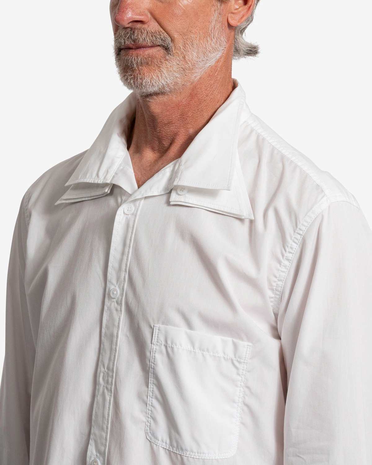 Yohji Yamamoto Pour Homme Triple Collar Button Up Shirt | Garmentory