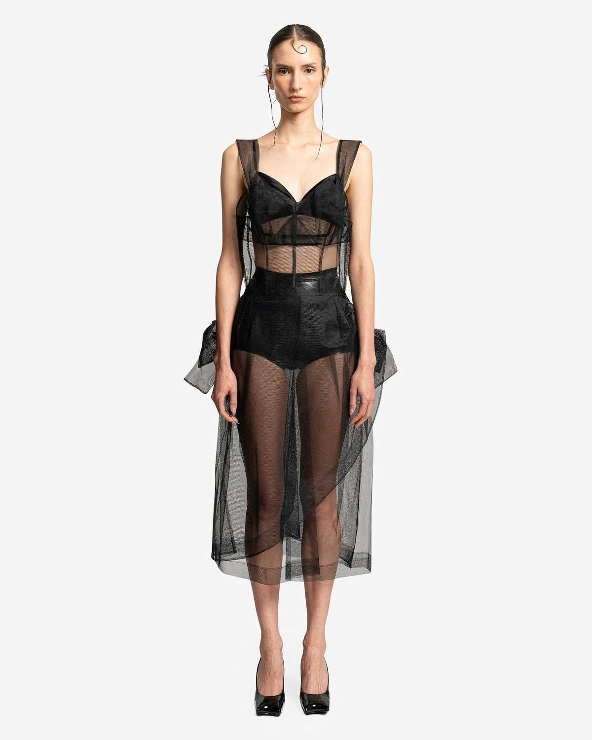 white see through mesh dress Catlin Strapless Pearl Deep V Neck See-through Mesh Maxi Dress