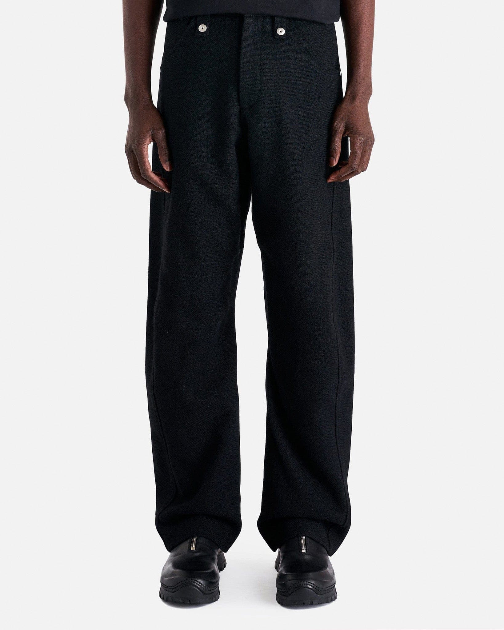 Omar Afridi Dry Wool Twisted Trousers - Black | Garmentory