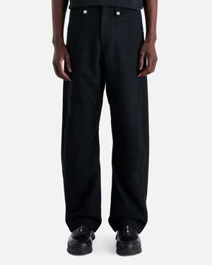 Omar Afridi Dry Wool Twisted Trousers - Black | Garmentory