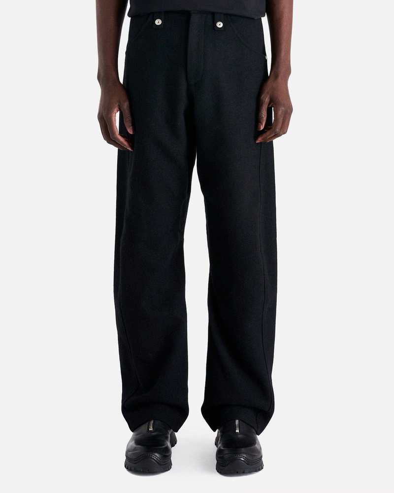 Omar Afridi Dry Wool Twisted Trousers - Black | Garmentory