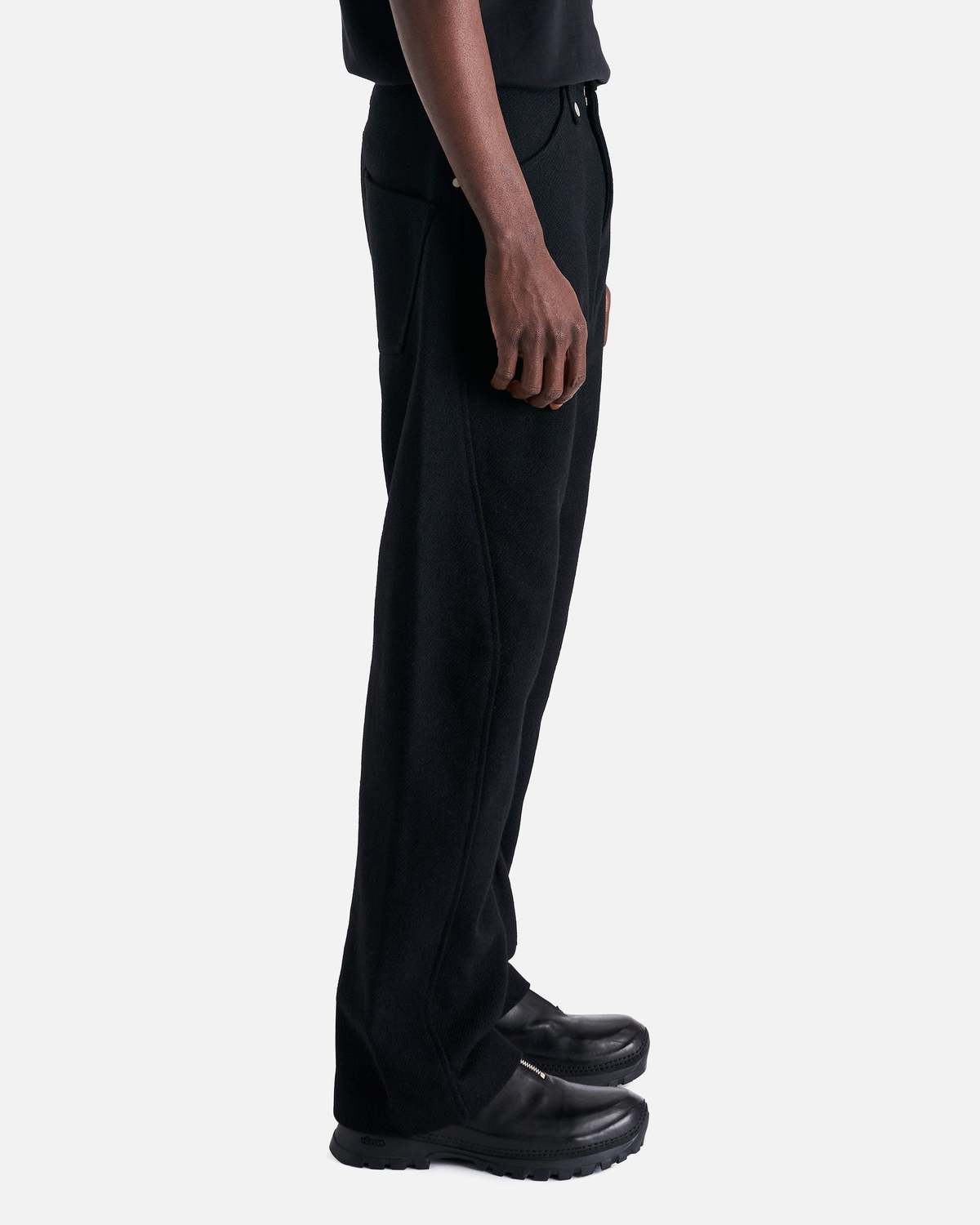 Omar Afridi Dry Wool Twisted Trousers - Black | Garmentory