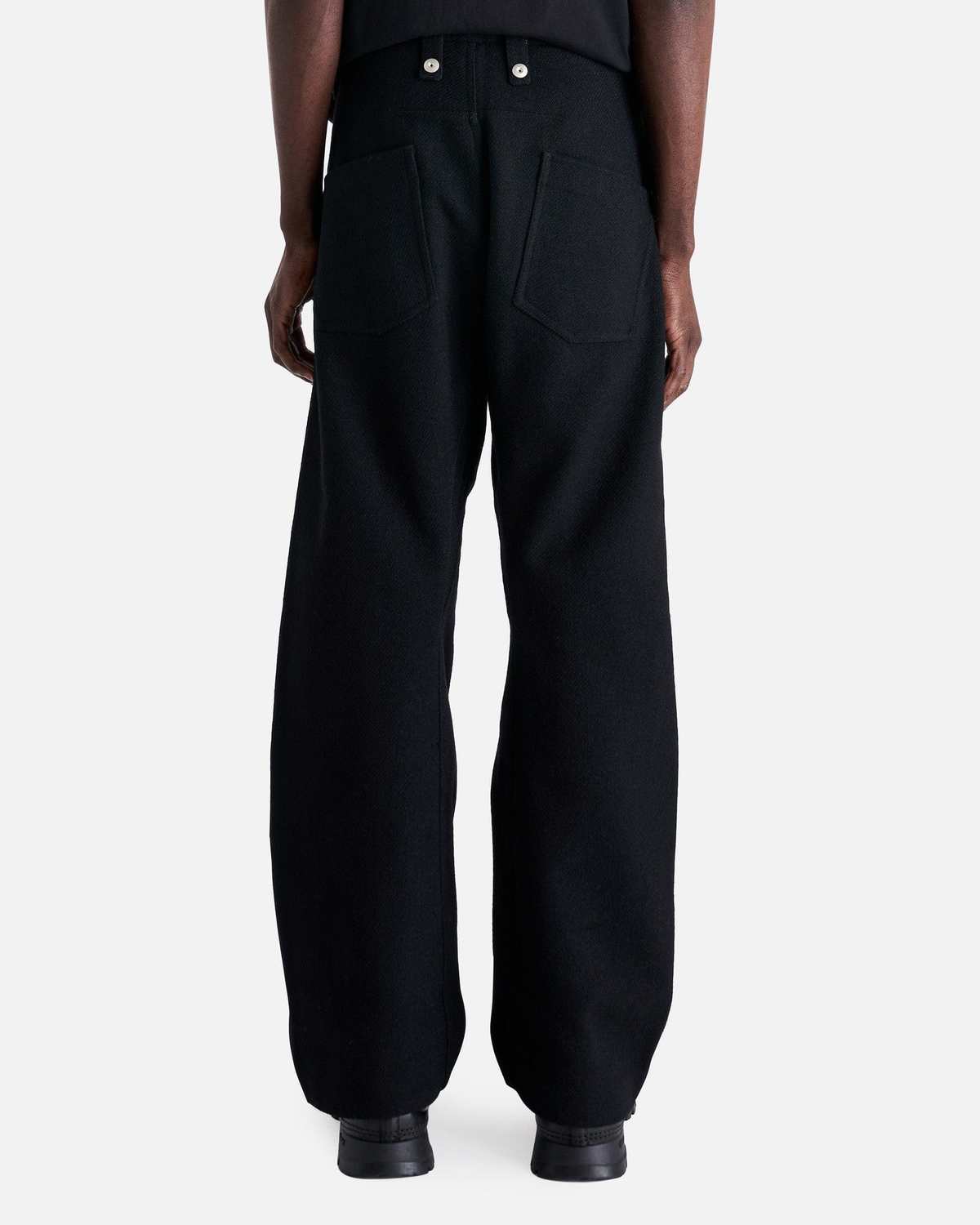 Omar Afridi Dry Wool Twisted Trousers - Black | Garmentory