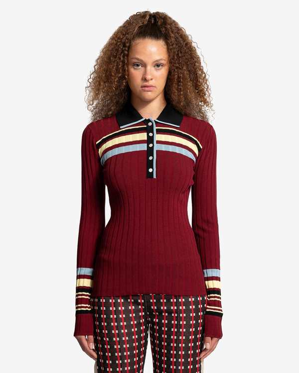 Wales Bonner Wander Knit Top - Red/Yellow | Garmentory
