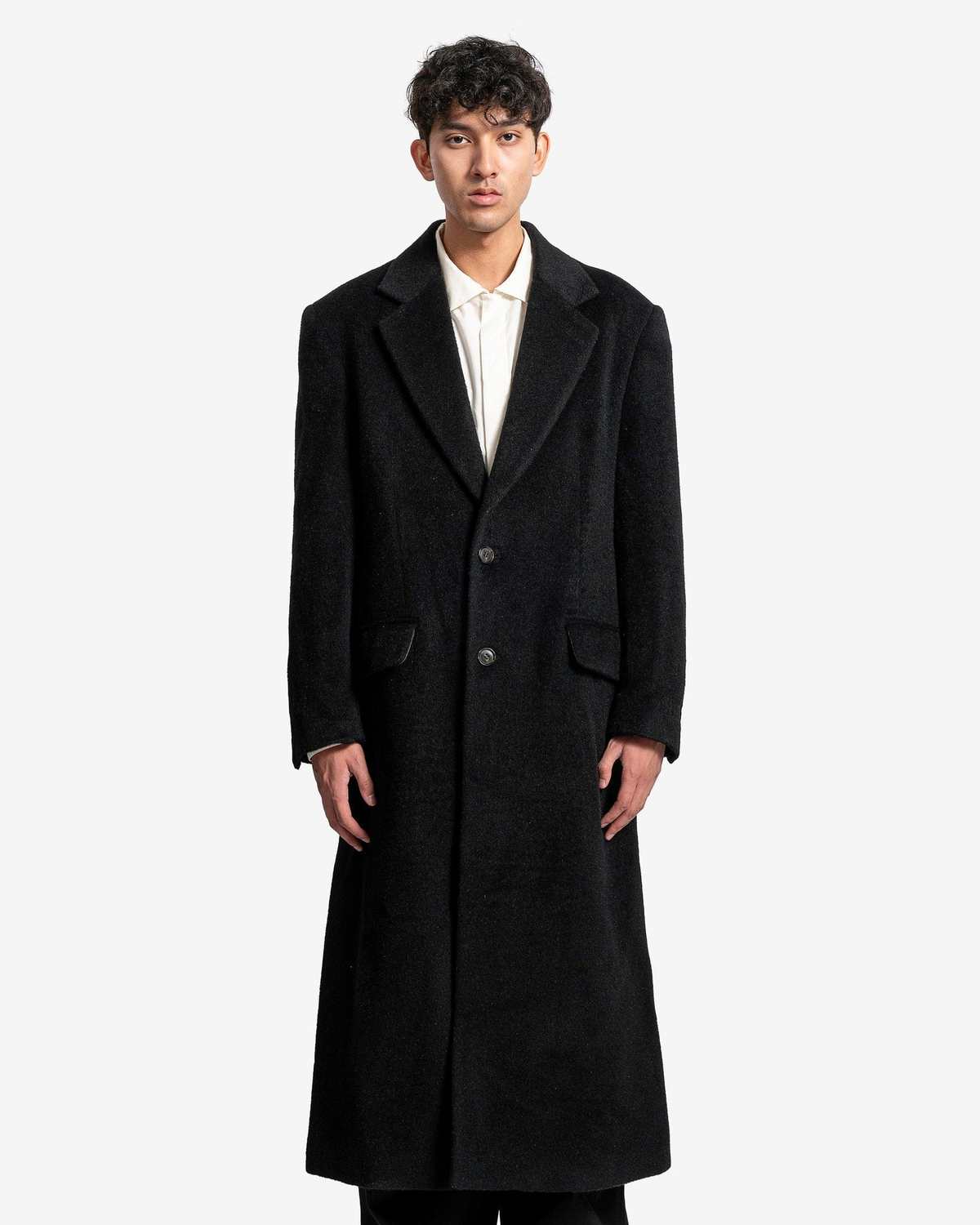 MM6 Maison Margiela Wool Coat - Black | Garmentory MM6 Maison Margiela Wool Coat - Black | Garmentory