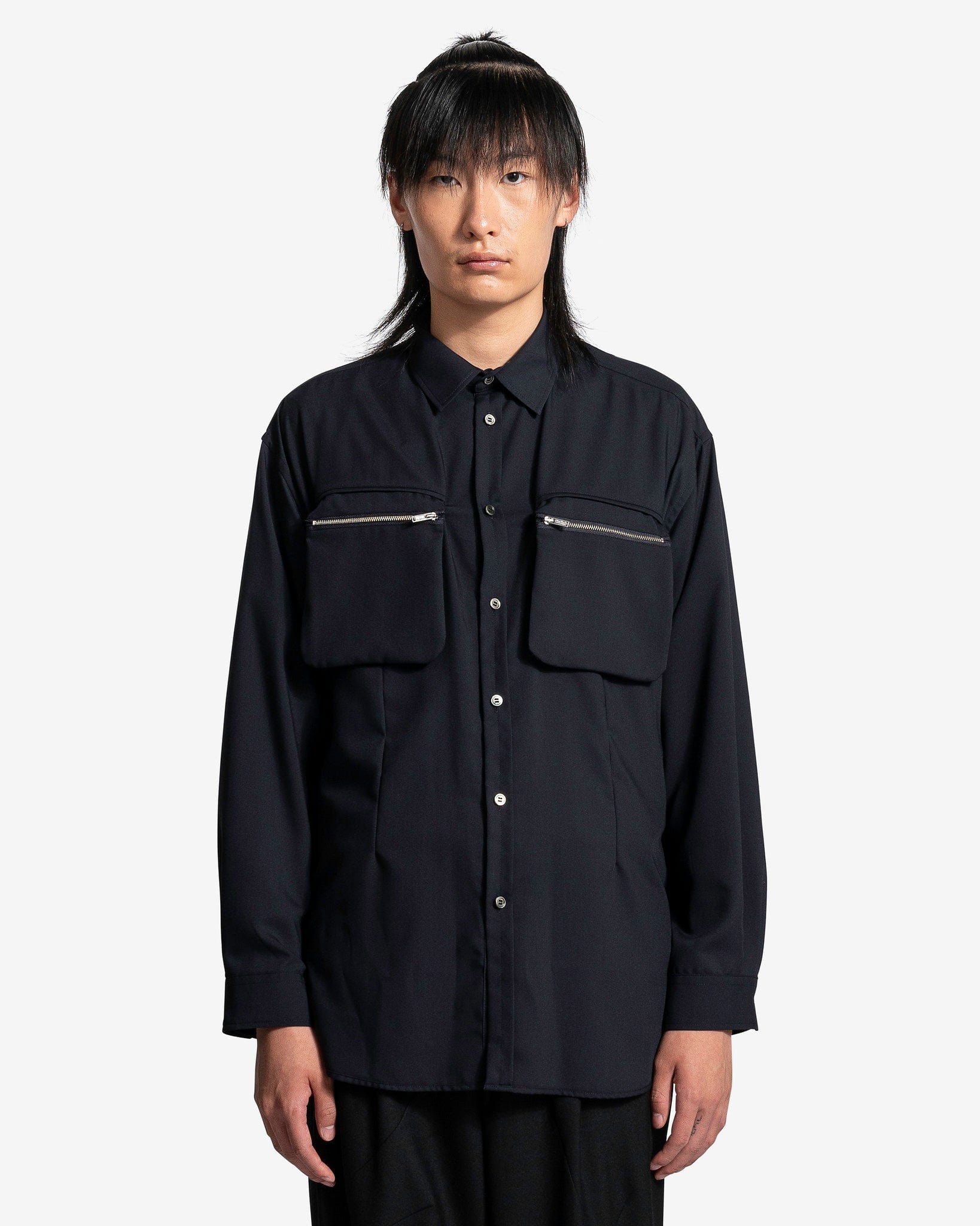 Undercover Zip Pocket Shirt - Navy | Garmentory