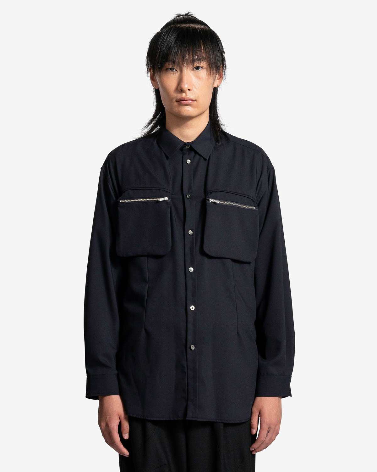 Undercover Zip Pocket Shirt - Navy | Garmentory