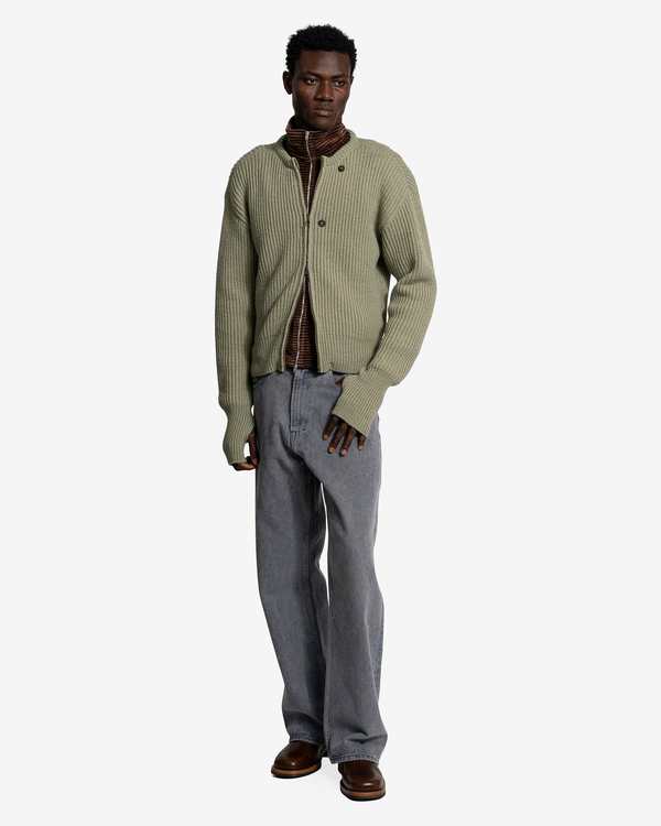 Our Legacy Quotidin Wool Zip Wrap Cardigan - Refined Green