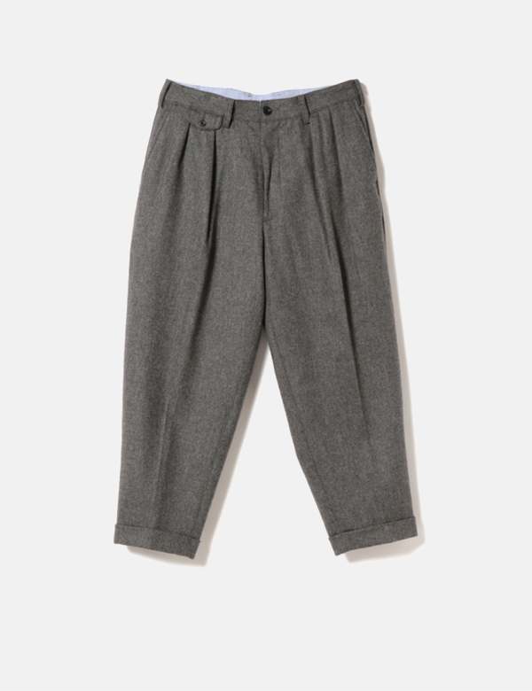 Beams Plus 2 Pleat Flannel Trousers - Grey | Garmentory