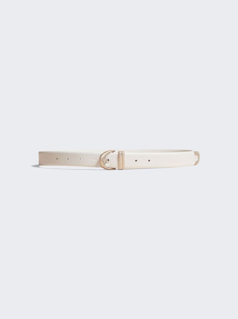 Khaite Bambi Elegant off White / cream Belt with Gold Accents Khaite | The Bambi Belt – Kirna Zabête main image 4