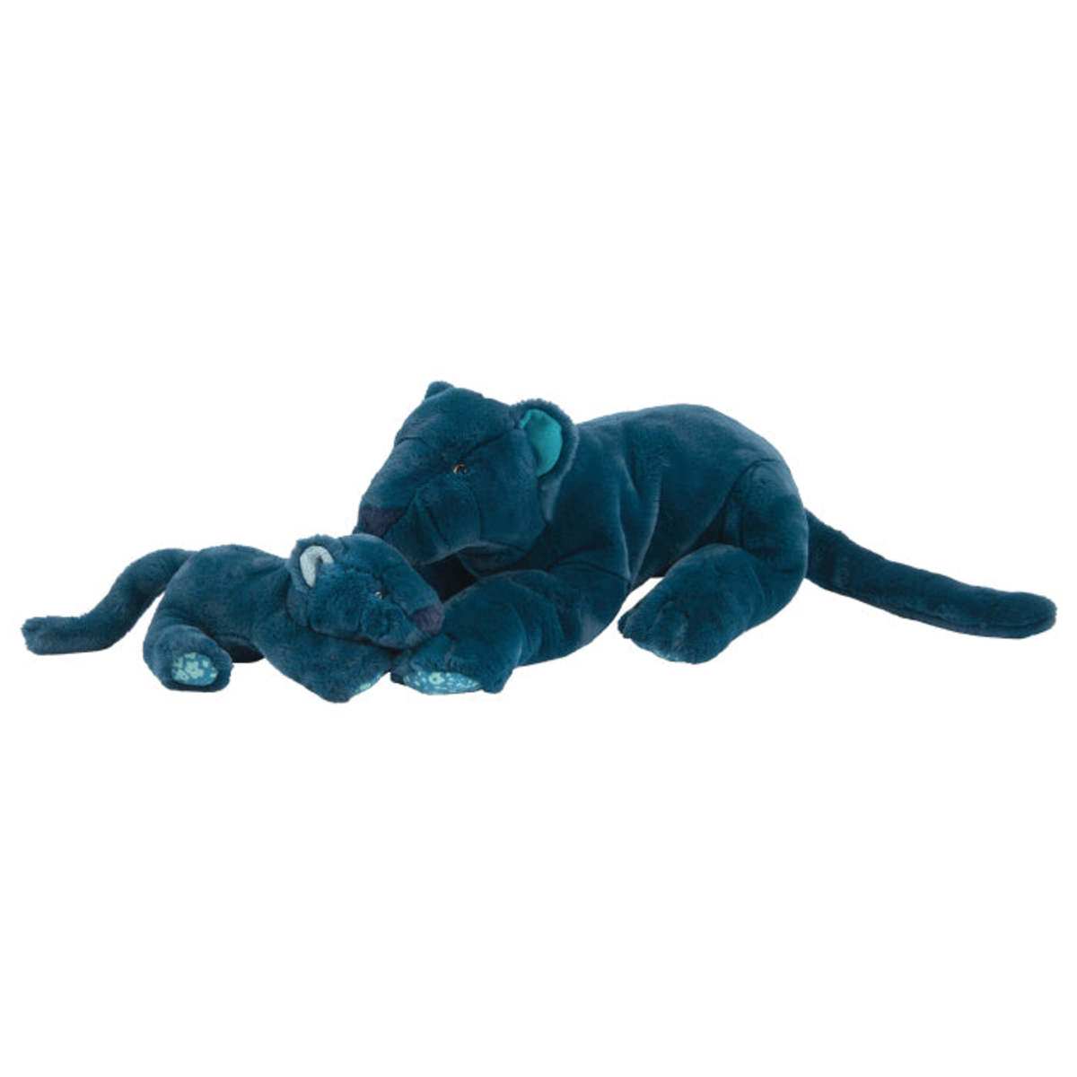 Kids Moulin Roty Tout Autour Du Monde Panther Soft Toy Large Blue
