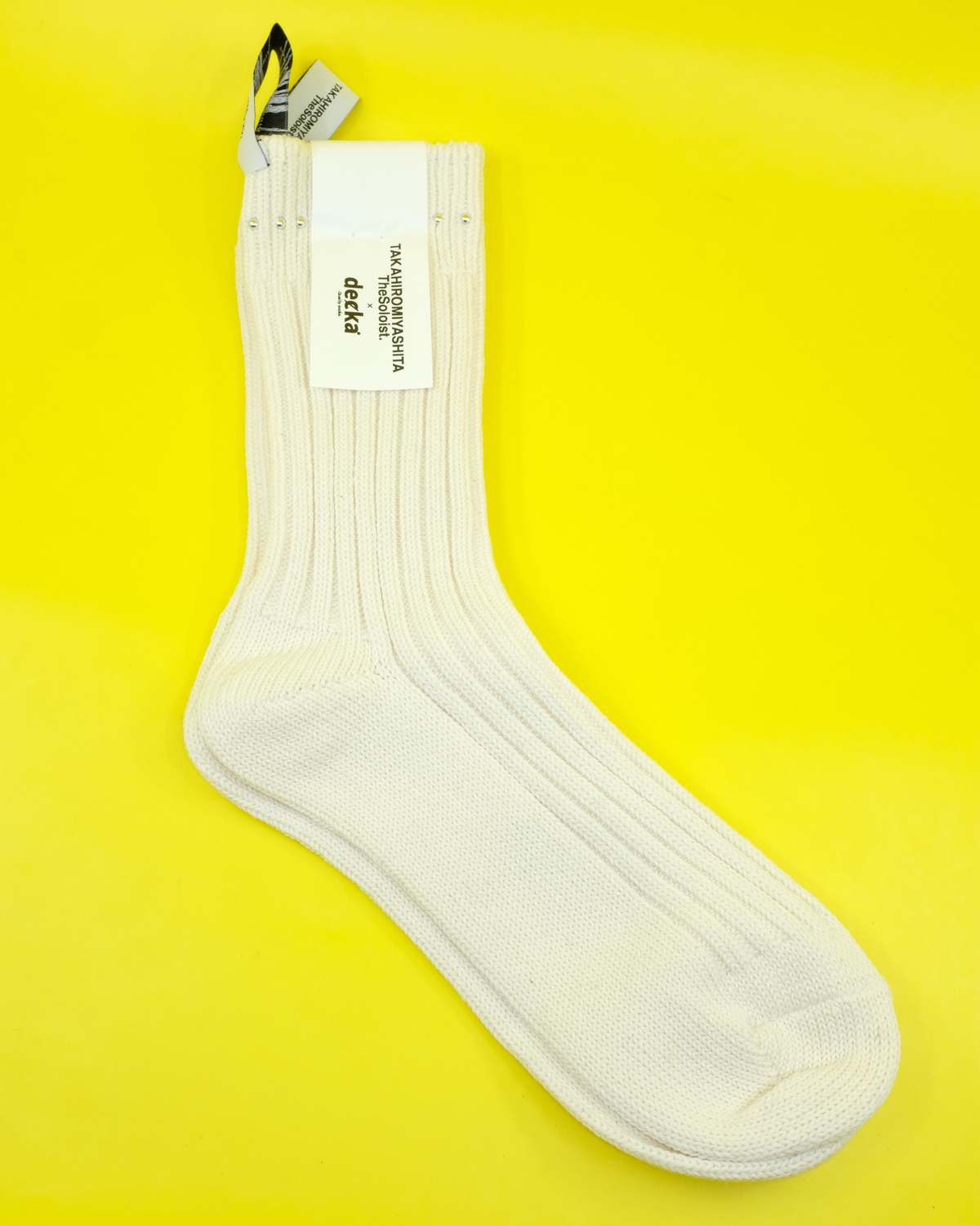 TAKAHIROMIYASHITA The Soloist. Stud Trim Low Socks - White - Image 1 of 4