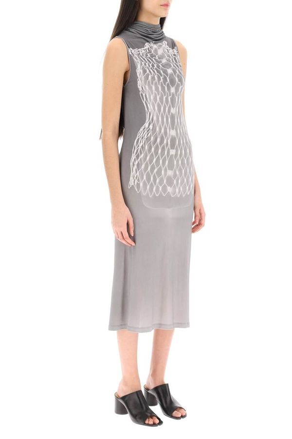 MM6 Maison Margiela dummy print jersey midi dress - Grey | Garmentory