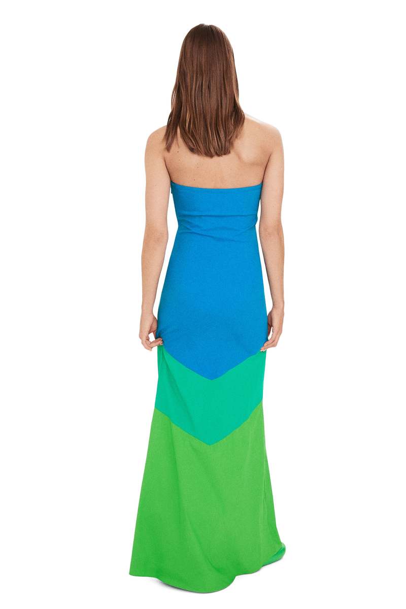 blue and green mesh dress Keyhole Mesh Dress main image 0