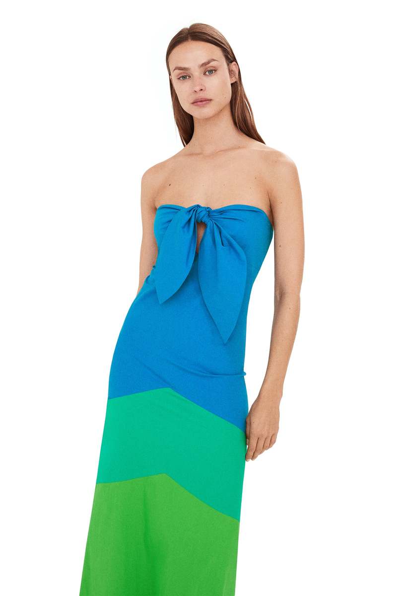 SM X MANGO Sirena Dress in Blue Green Combo | Garmentory SM X MANGO Sirena Dress in Blue Green Combo | Garmentory