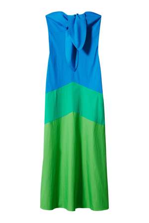 SM X MANGO Sirena Dress in Blue Green Combo | Garmentory