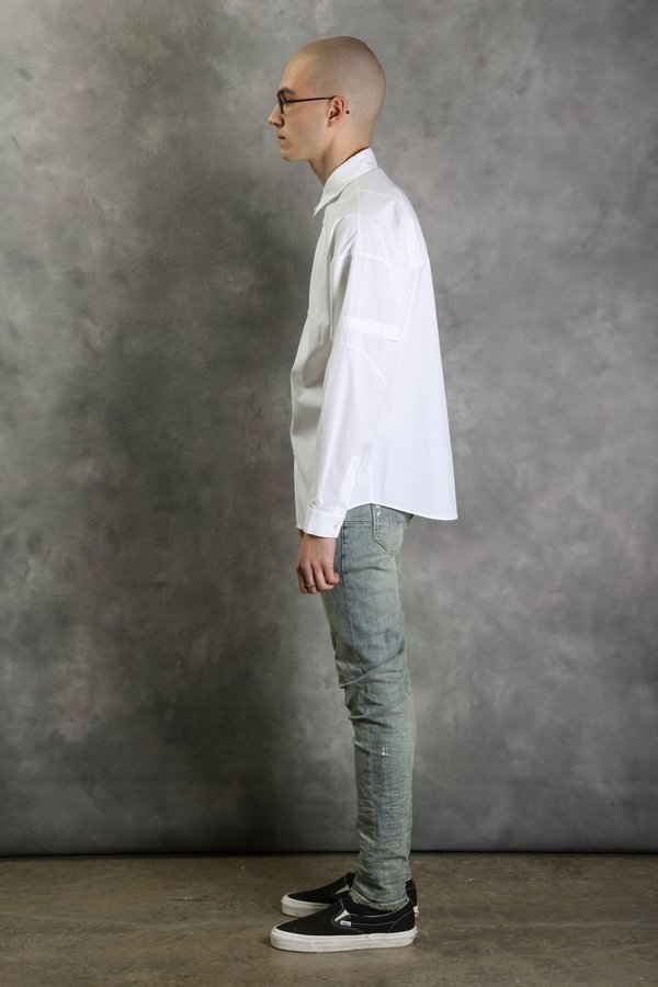 Helmut Lang Mens Distorted Arm Long Sleeve Shirt Helmut Lang Mens Distorted Arm Long Sleeve Shirt