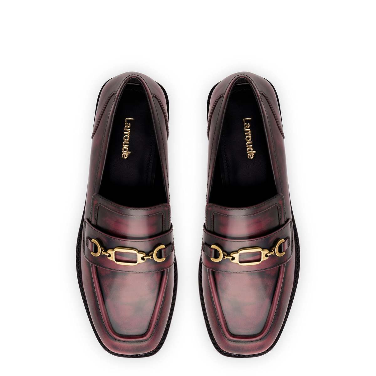 LARROUDE Patricia Loafer - Brushoff Wine Leather | Garmentory