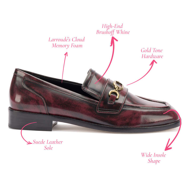 LARROUDE Patricia Loafer - Brushoff Wine Leather | Garmentory display picture 3