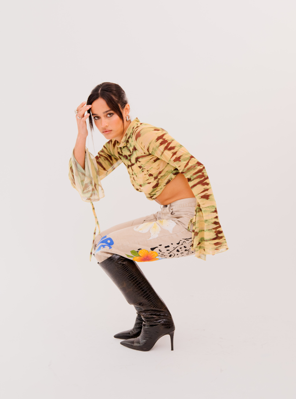 Feners Festa Aged Croc Boot Brown Garmentory