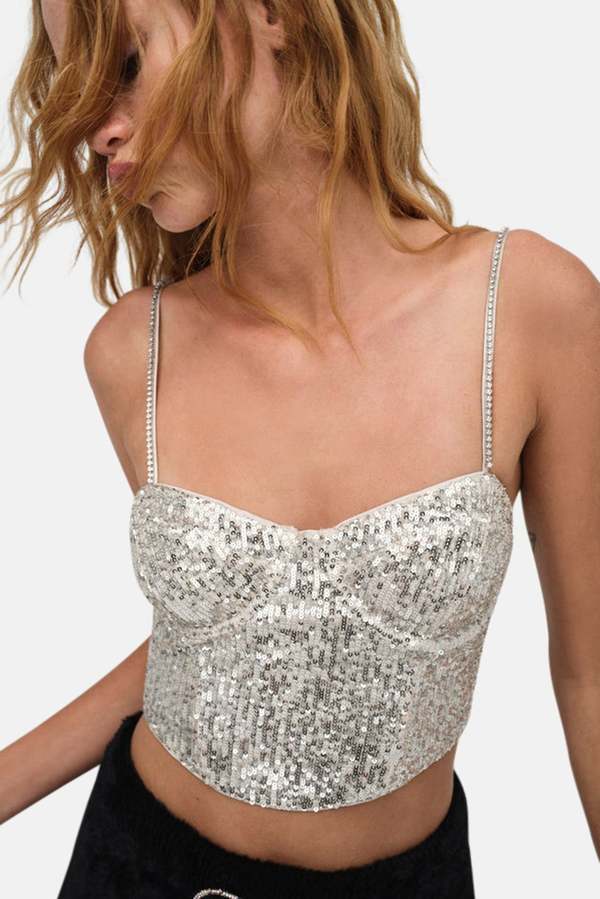 For Love & Lemons Tia Top - Silver