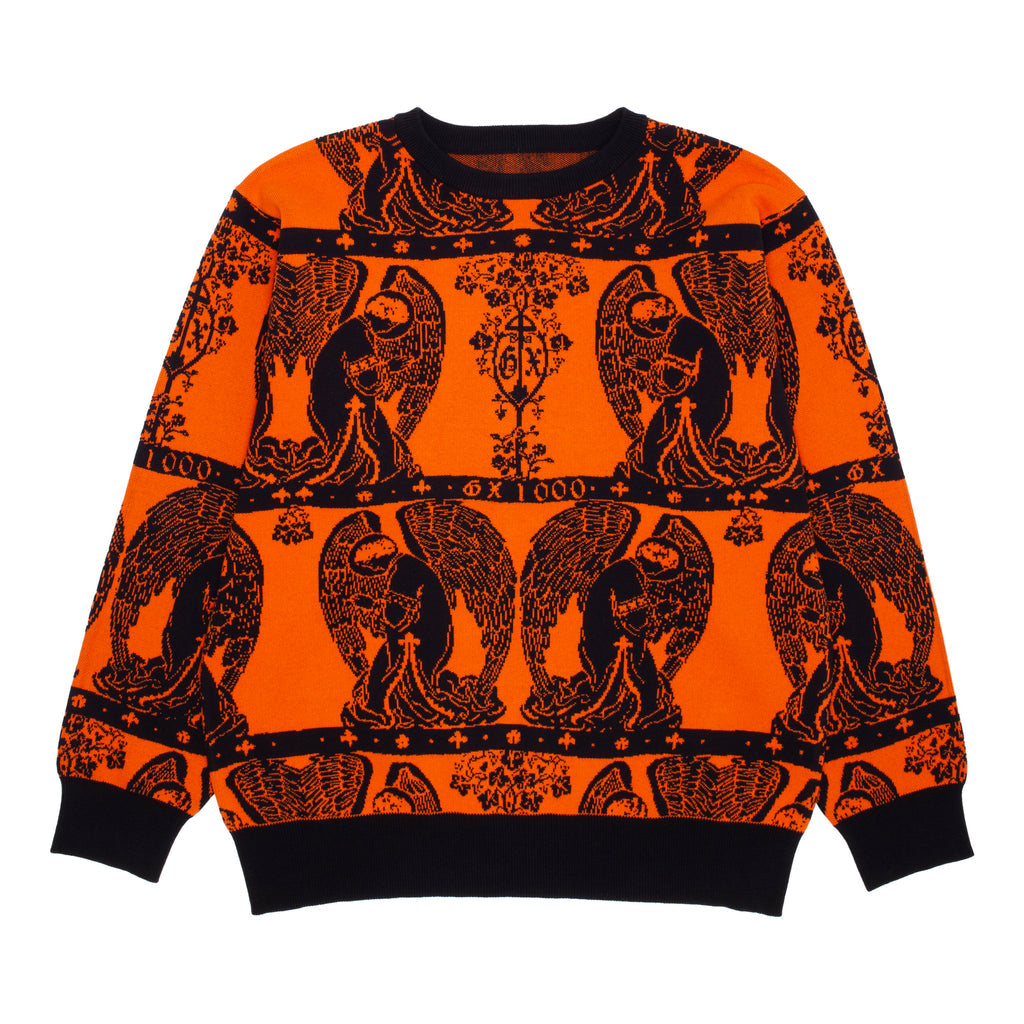 GX1000 JACQUARD CREWNECK Knit   Mサイズ Jacquard Knit Floral Sweater [Black] – GX1000