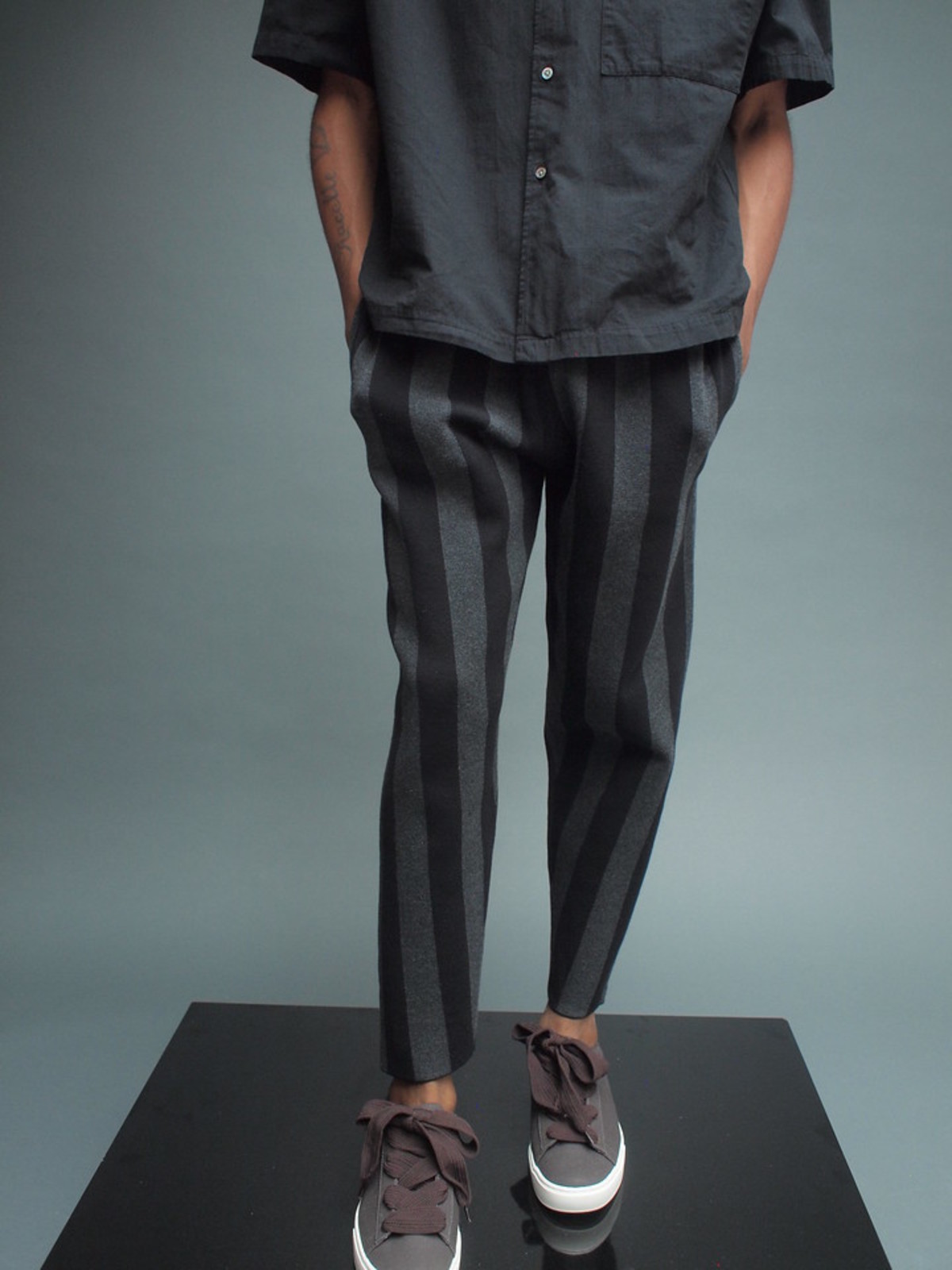 THE WIDE STRIPED KNIT PANT - Image 3 of 5