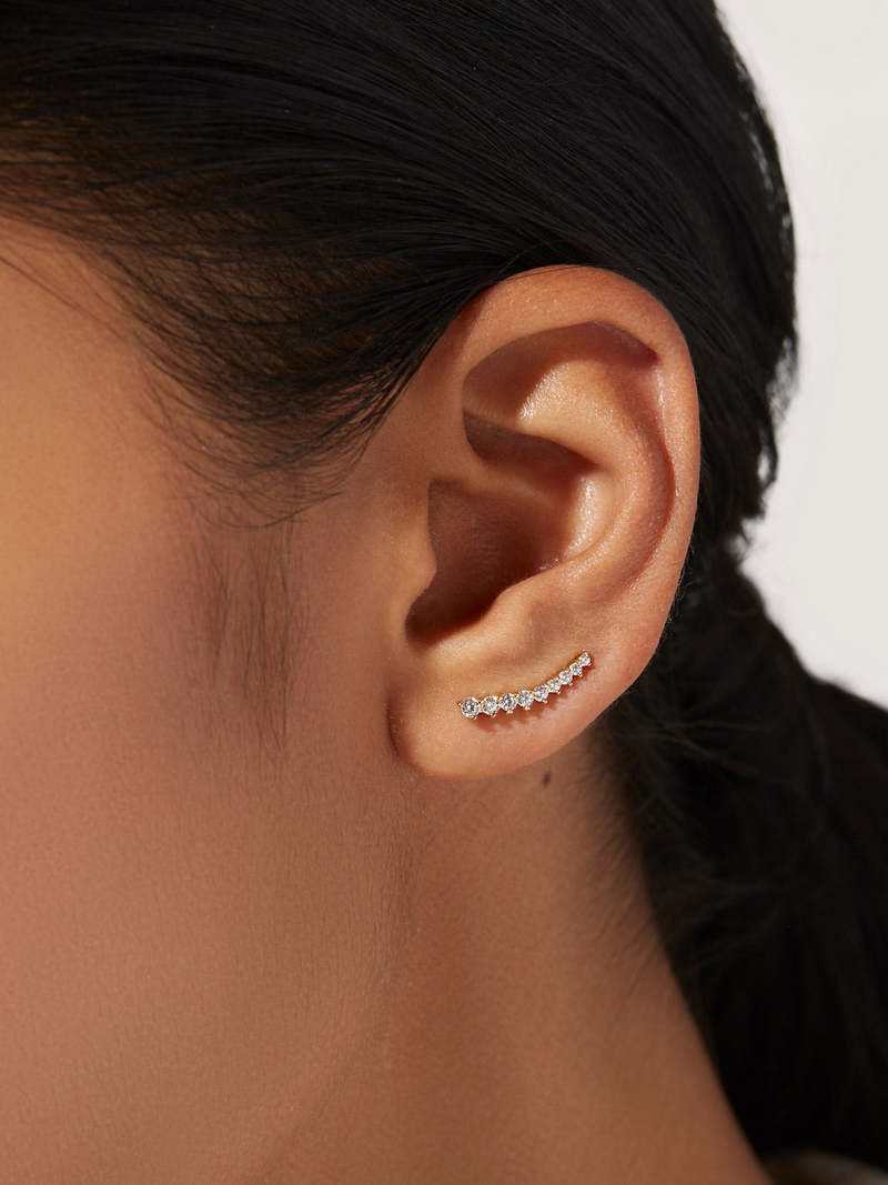 Ana Luisa Ear Climber Diamond Earrings Ear Climber Earrings Ana