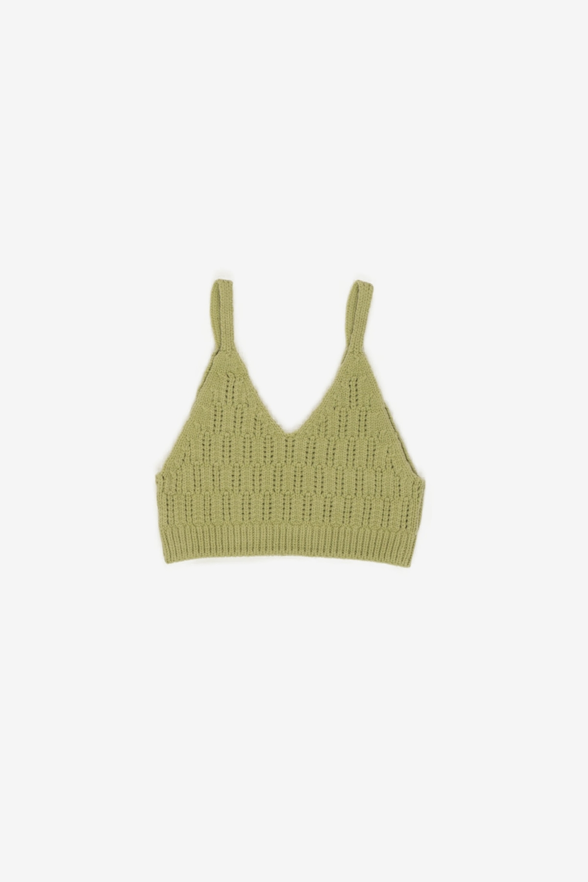 Auralee Wool Cord Rib Knit Camisole - Light Green | Garmentory