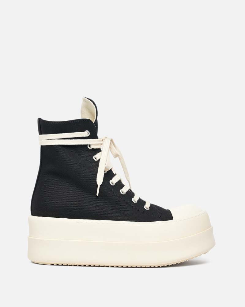 【正規店出品】RICK OWENS MEN MEGA BUMPER SNEAKERS BLACK/MILK Mega Bumper Sneakers in Black/Milk | Garmentory
