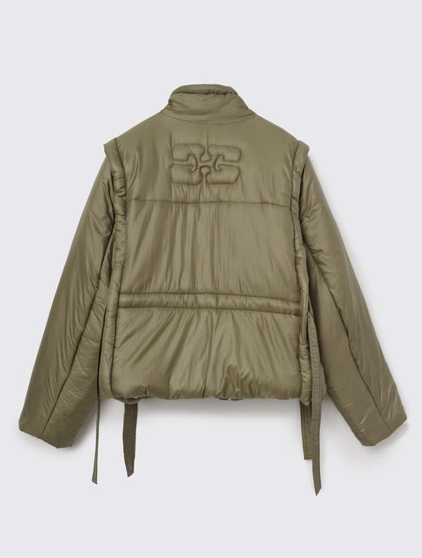 Ganni Shiny Quilt Vest Jacket - Kalamata | Garmentory