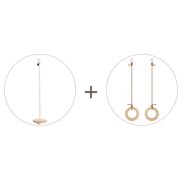2in1 Swings Set: Round Disc Swing + Gymnastic Rings | Garmentory