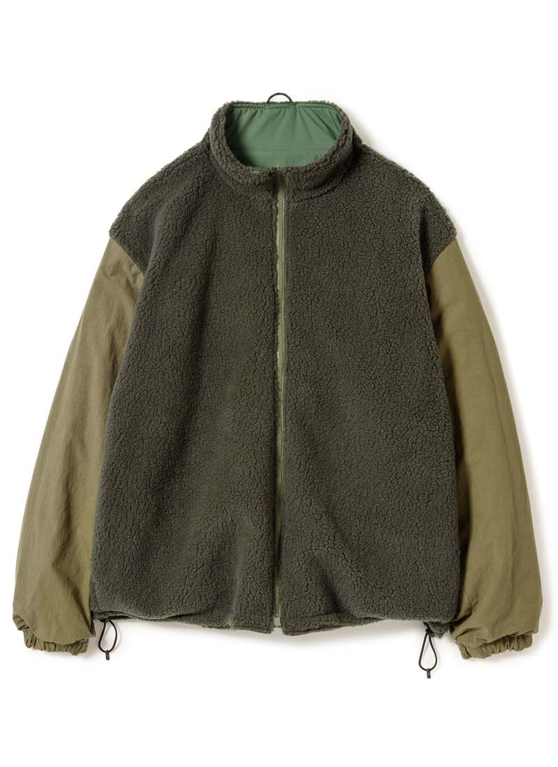 Sandinista MFG REVERSIBLE NYLON X BOA JACKET - GREEN | Garmentory