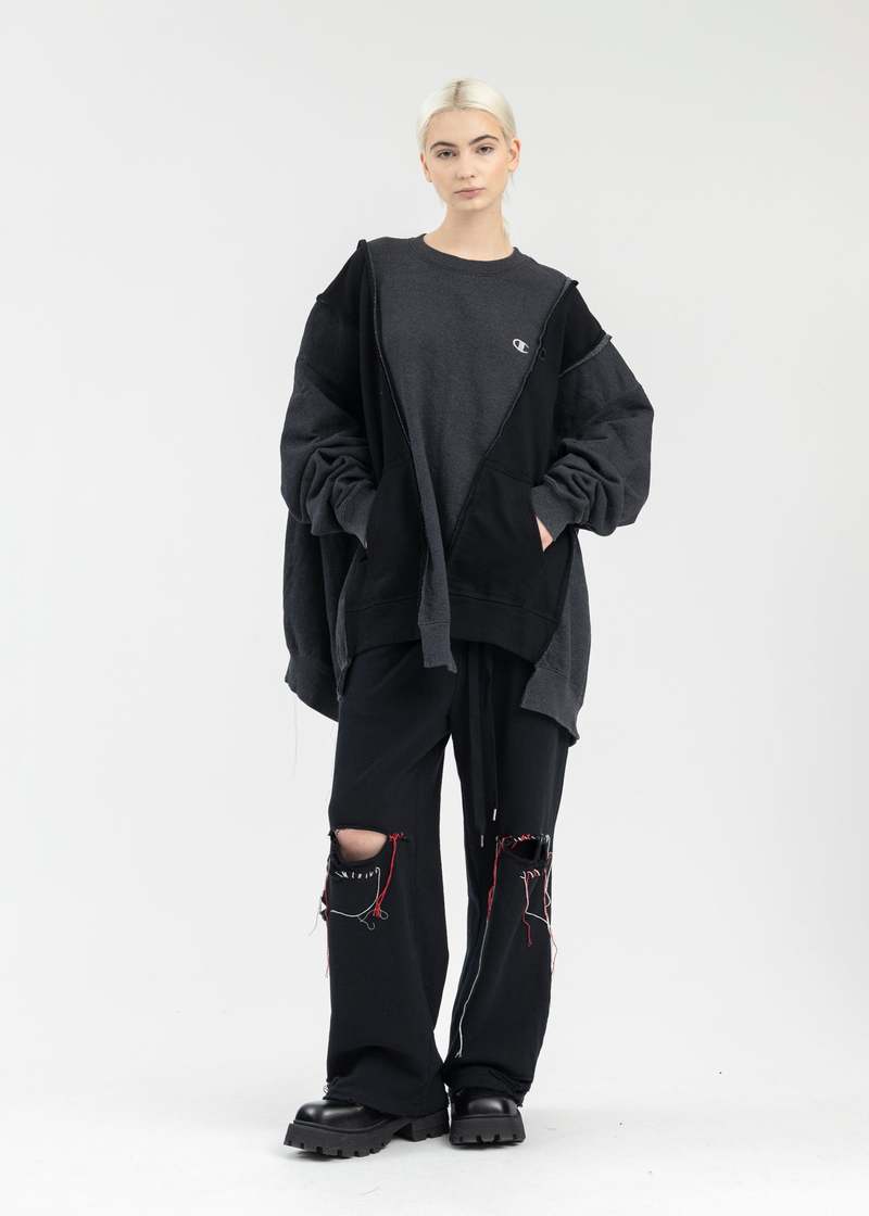 DISCOVERED Wide Champ Sweat - Black | Garmentory