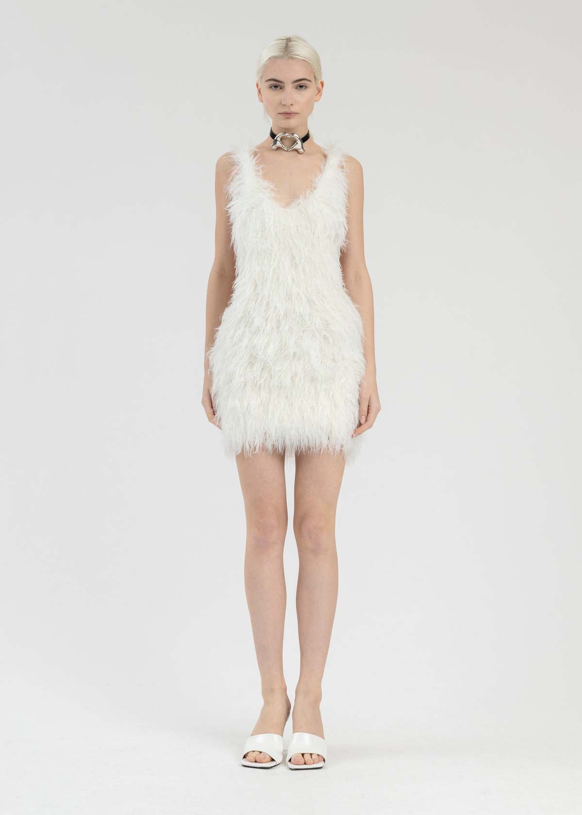 Coperni FLUFFY KNIT DRESS - ECRU | Garmentory