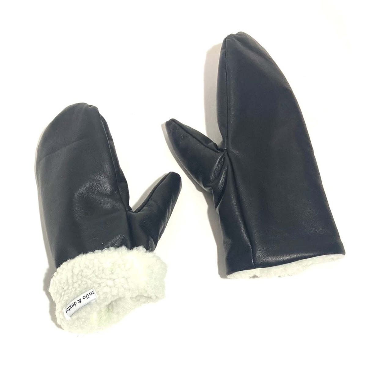 Unisex Milo and Dexter Leather Mittens - Multi - Image 4 of 5