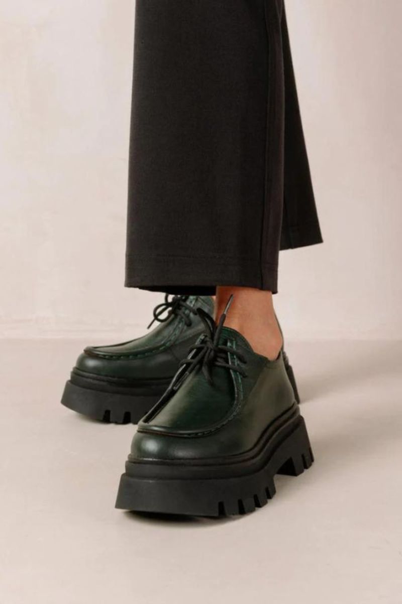 Alohas Tycoon Leather Loafers - Jade Green | Garmentory display picture 3