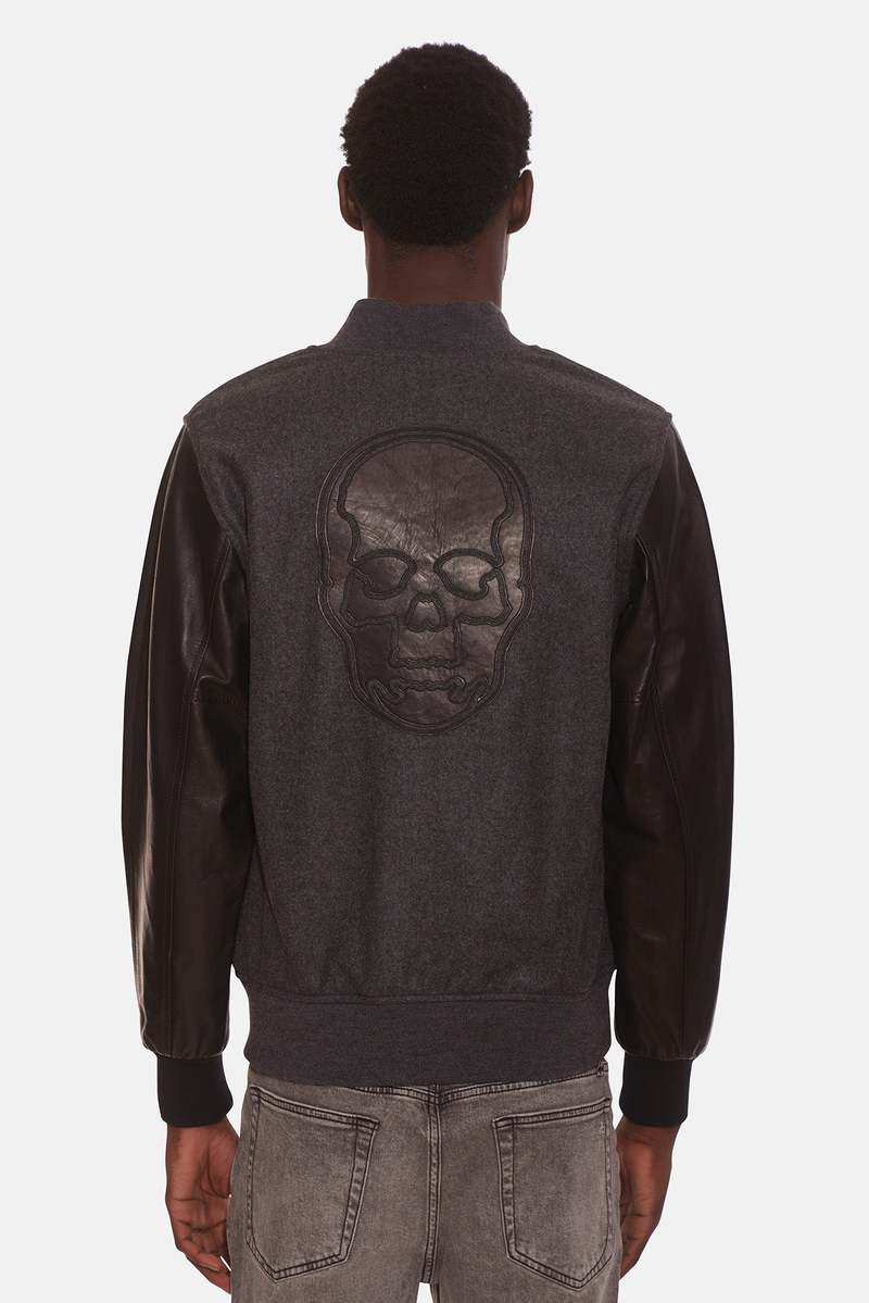 Lucien Pellat-Finet Cashmere Leather Jacket - Heather Grey