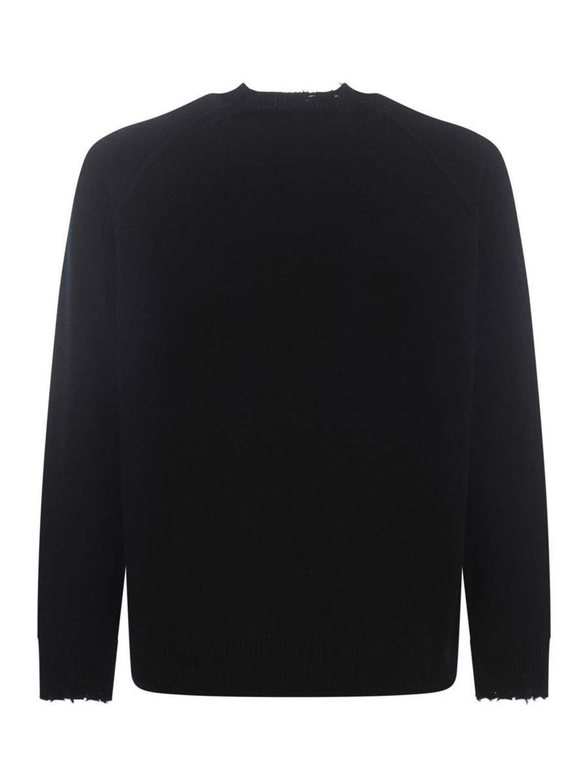 DIESEL ニット K-SARIA KNITWEAR Men's Wool crewneck sweater with cut-up logo | Black | Diesel