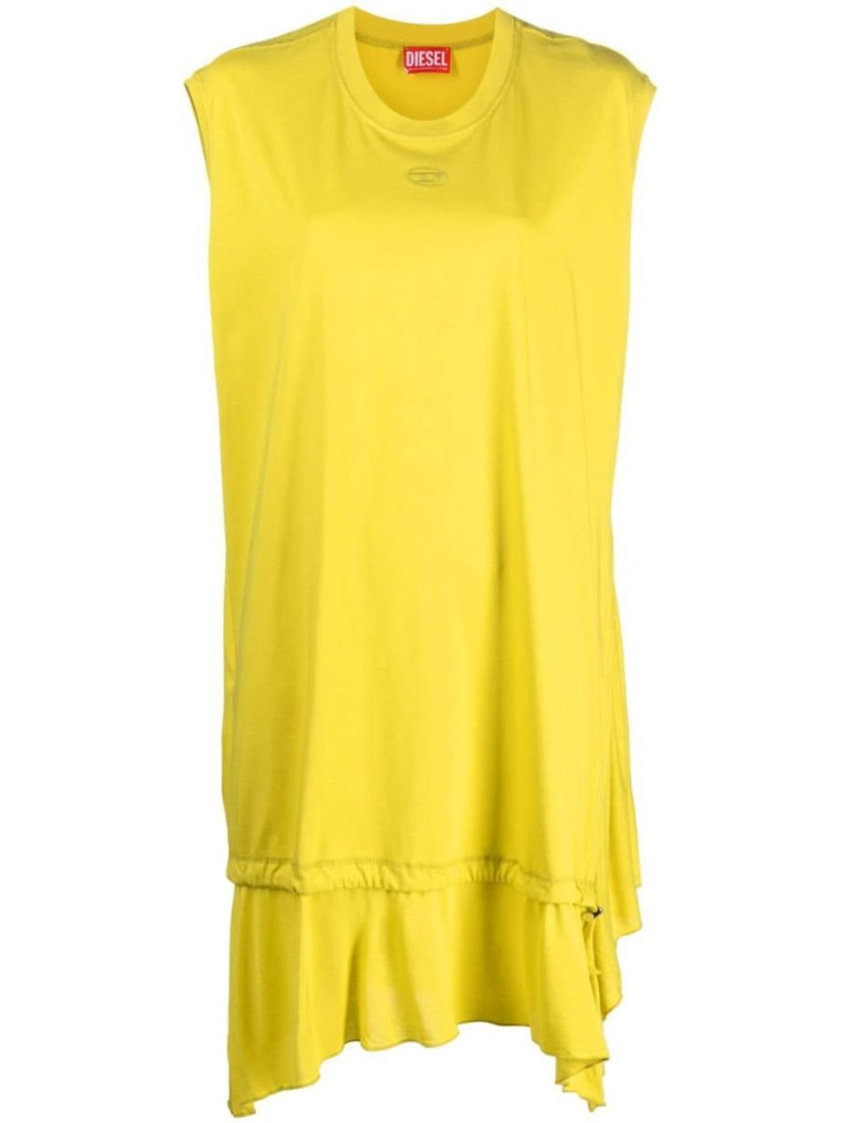diesel jersey dress Diesel: Beige Stretch Jersey & Metallic Finish Minidress